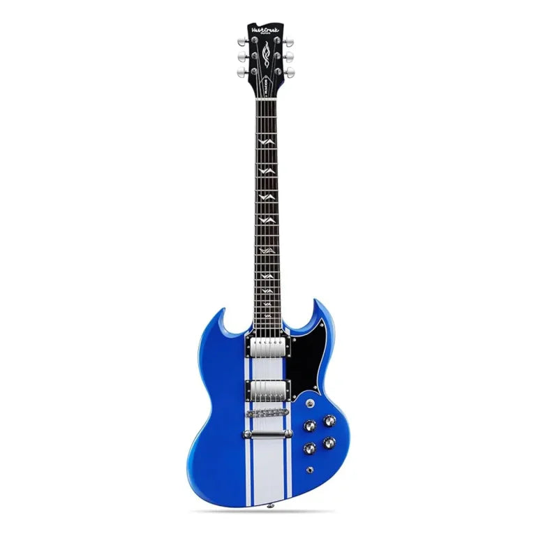 WestCreek RACER Solid Body Electric Guitar, Double Cut guitar Blue